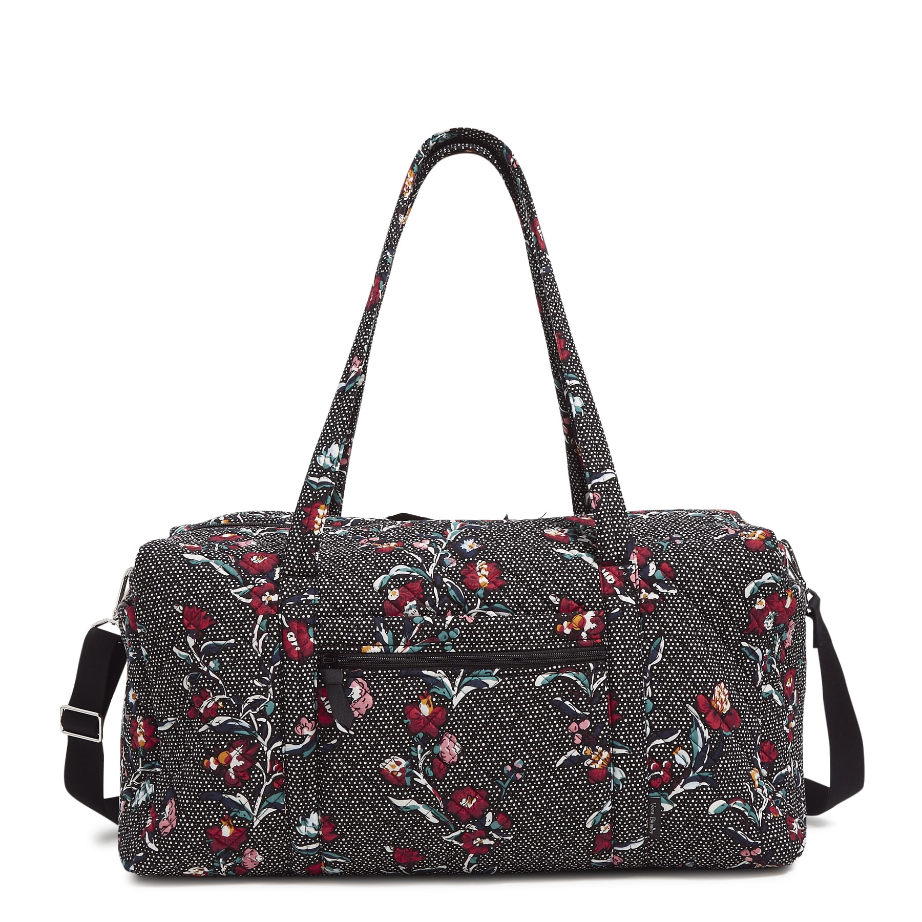 Vera Bradley Women's Cotton Large Travel Duffel Bag Perennials Noir Dot
