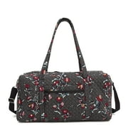 Vera Bradley Women's Cotton Large Travel Duffel Bag Perennials Noir Dot