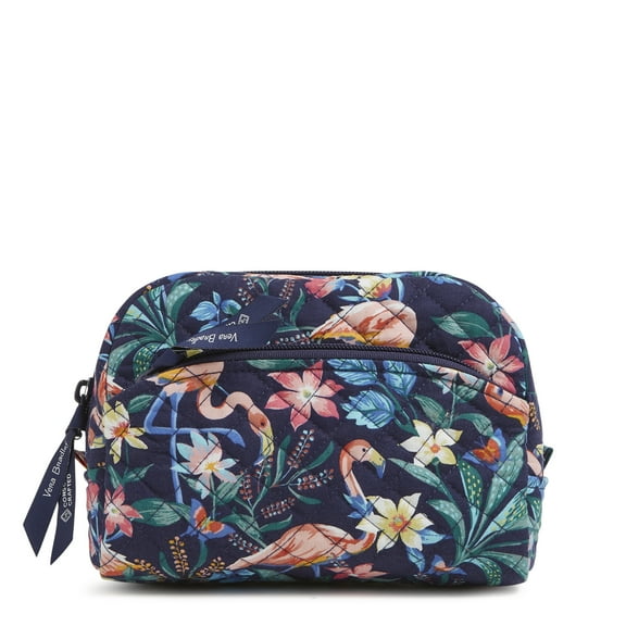 Vera Bradley Women's Cotton Medium Cosmetic Bag Flamingo Garden