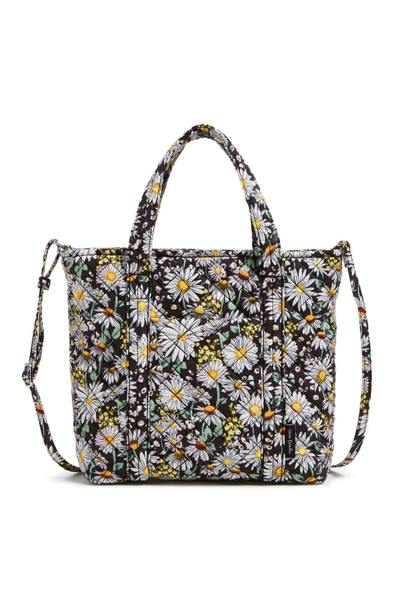 Women's Cotton Mini Vera Tote Bag Daisies White