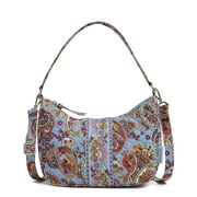 VERA BRADLEY Women's Cotton Paisley Crossbody Bag with Zipper, Provence Paisley