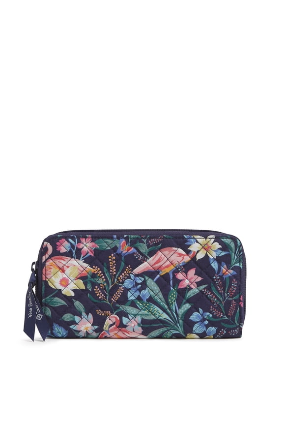 Women's Cotton RFID Jordin Continental Wallet Flamingo Garden