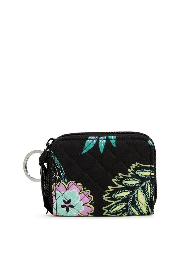 Women's Cotton RFID Petite Zip-Around Wallet Island Garden
