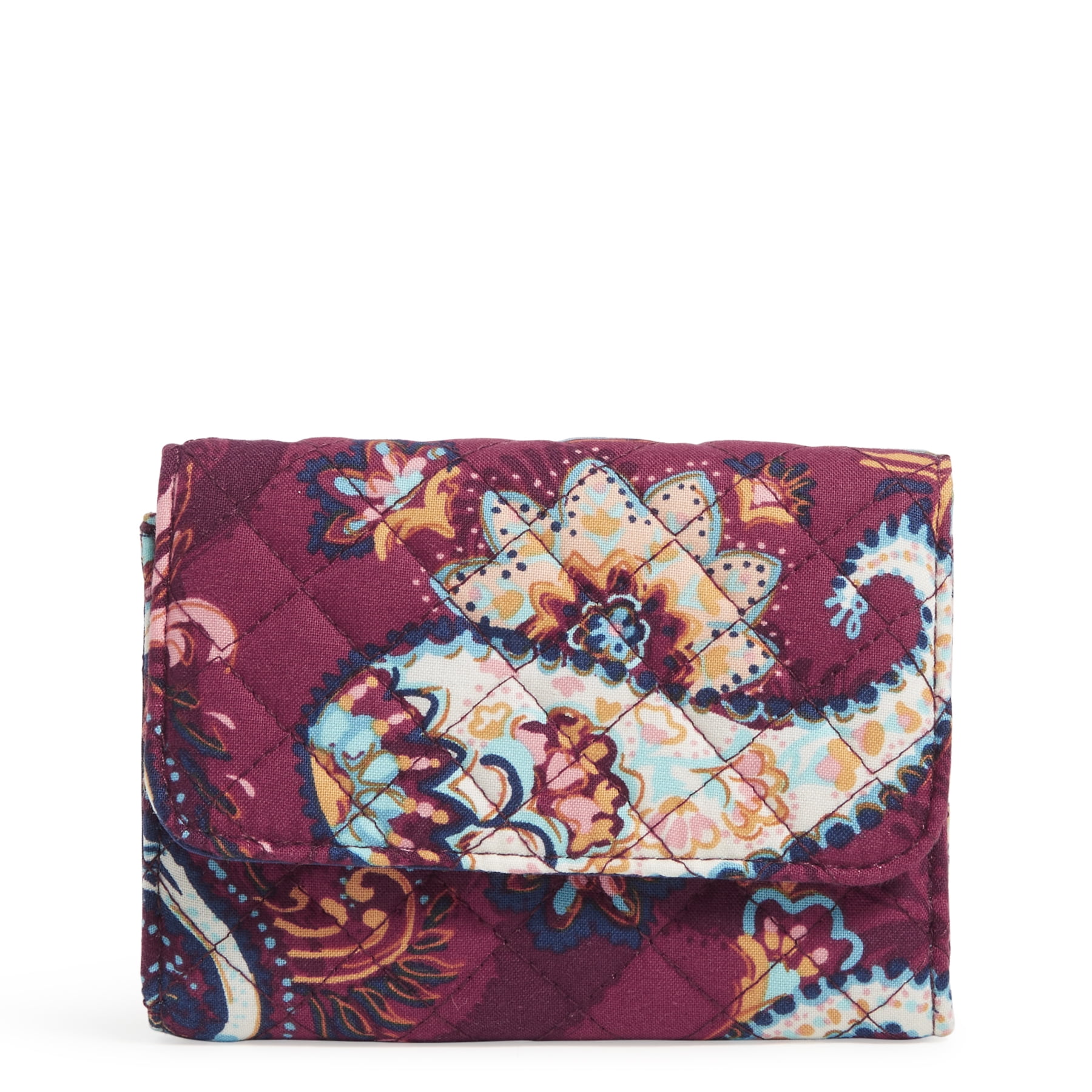 Vera Bradley Women's Cotton RFID Riley Compact Wallet Paisley Jamboree