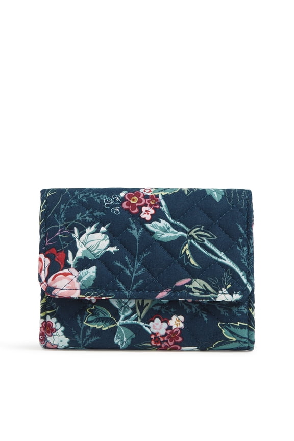 Women's Cotton RFID Riley Compact Wallet Rose Toile