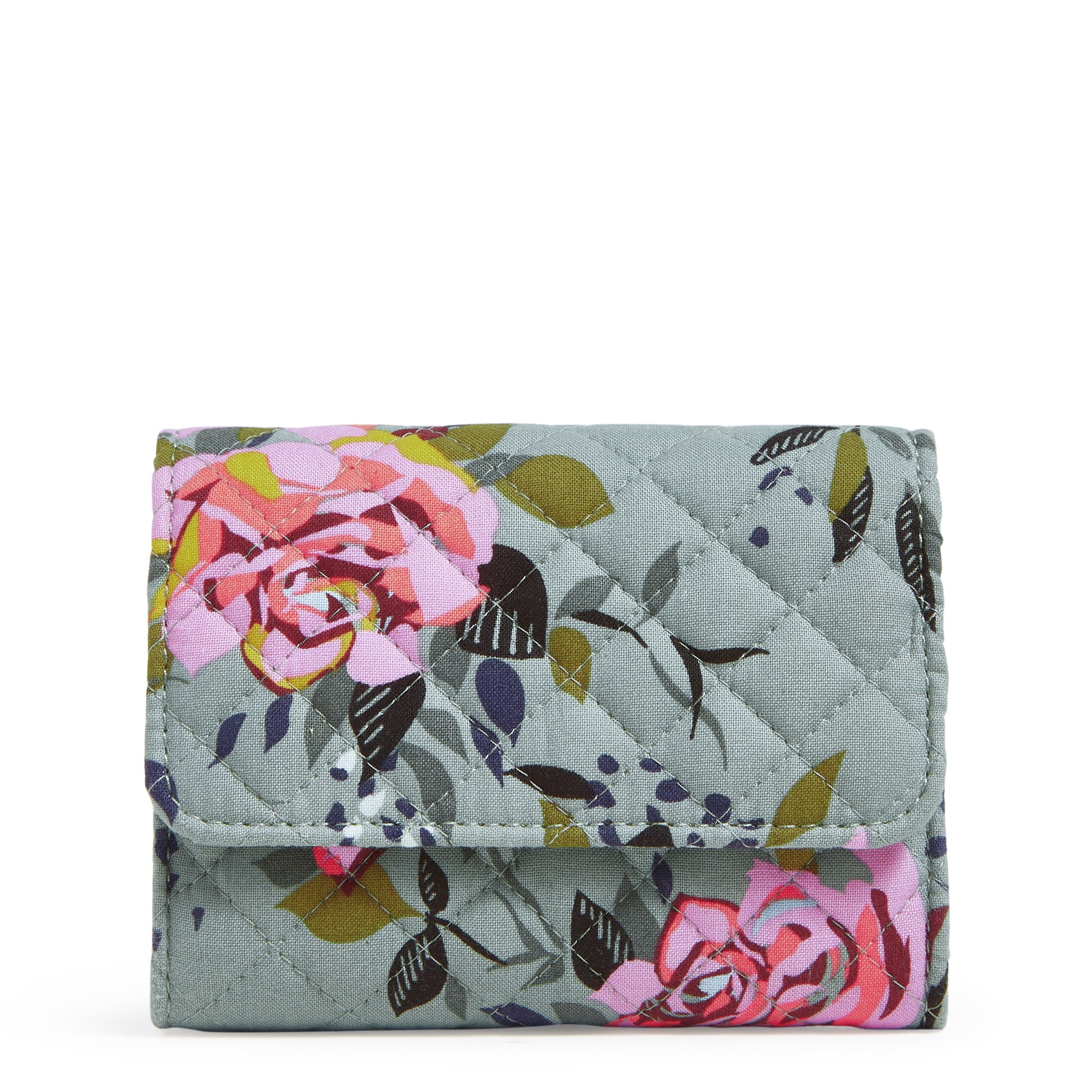 Vera Bradley Women's Cotton RFID Riley Compact Wallet Rosy Outlook -  Walmart.com