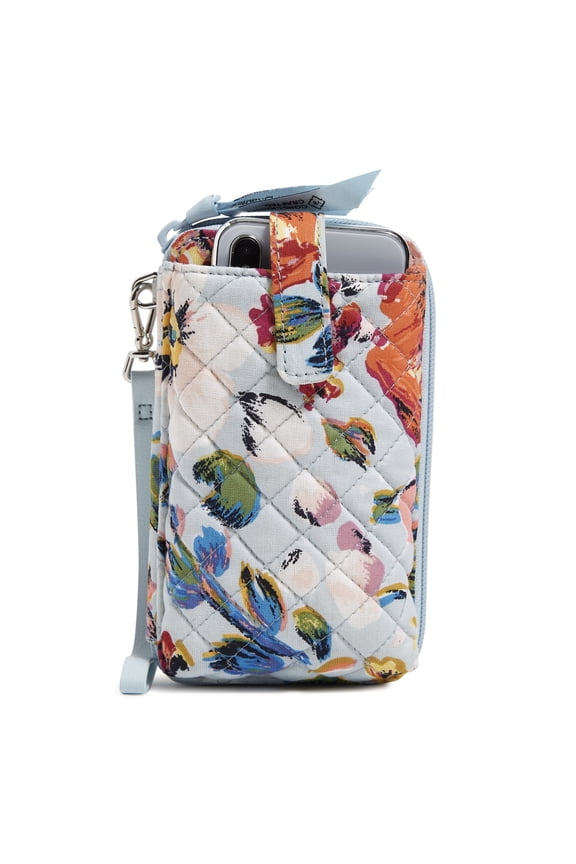 Women's Cotton RFID Smartphone Wristlet Sea Air Floral