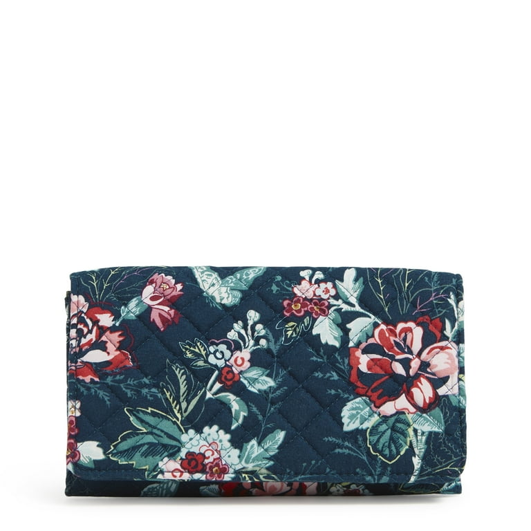 Vera Bradley Women s Cotton RFID Trifold Clutch Wallet Rose Toile
