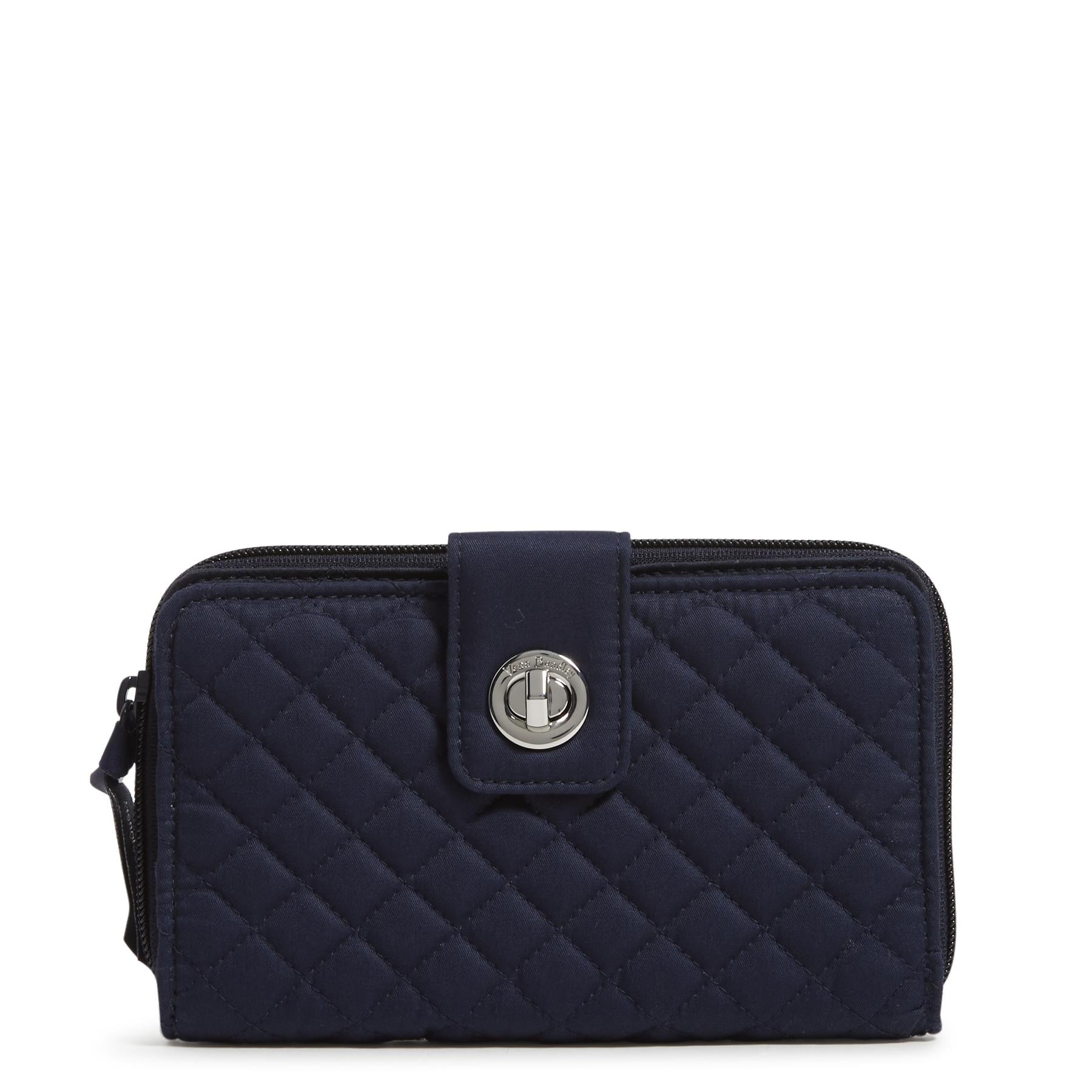Vera Bradley Women's Cotton RFID Turnlock Wallet Classic Navy - Walmart.com
