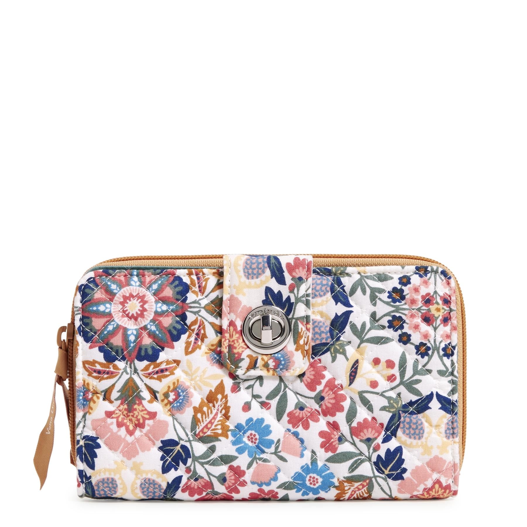 Vera Bradley Women's Cotton RFID Turnlock Wallet Enchanted Mandala