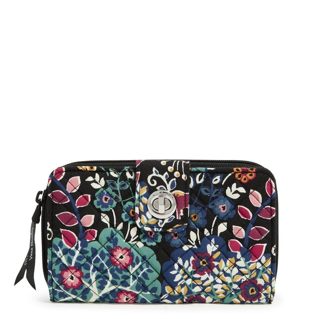 Vera Bradley Women's Cotton RFID Turnlock Wallet Enchantment - Walmart.com