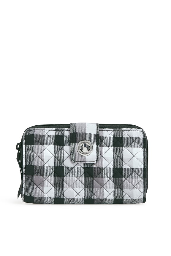 Women's Recycled Cotton RFID Turnlock Wallet Kingbird Plaid