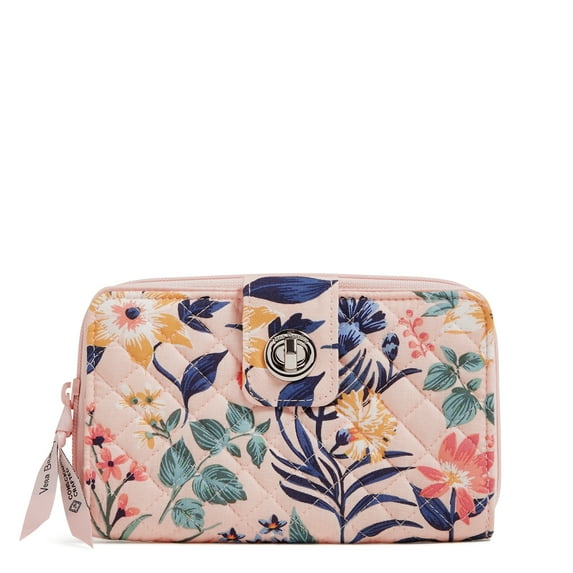 Vera Bradley Women's Cotton RFID Turnlock Wallet Paradise Coral