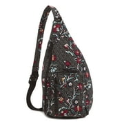 Vera Bradley Women's Cotton Sling Backpack Perennials Noir Dot
