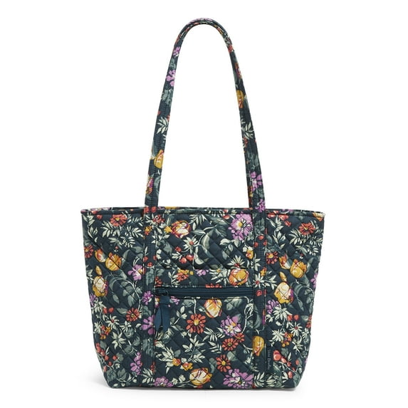 Vera Bradley Women's Cotton Small Vera Tote Bag Fresh-Cut Floral Green