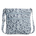 thumbnail image 1 of Vera Bradley Women's Cotton Triple Zip Hipster Crossbody Bag Perennials Gray, 1 of 5