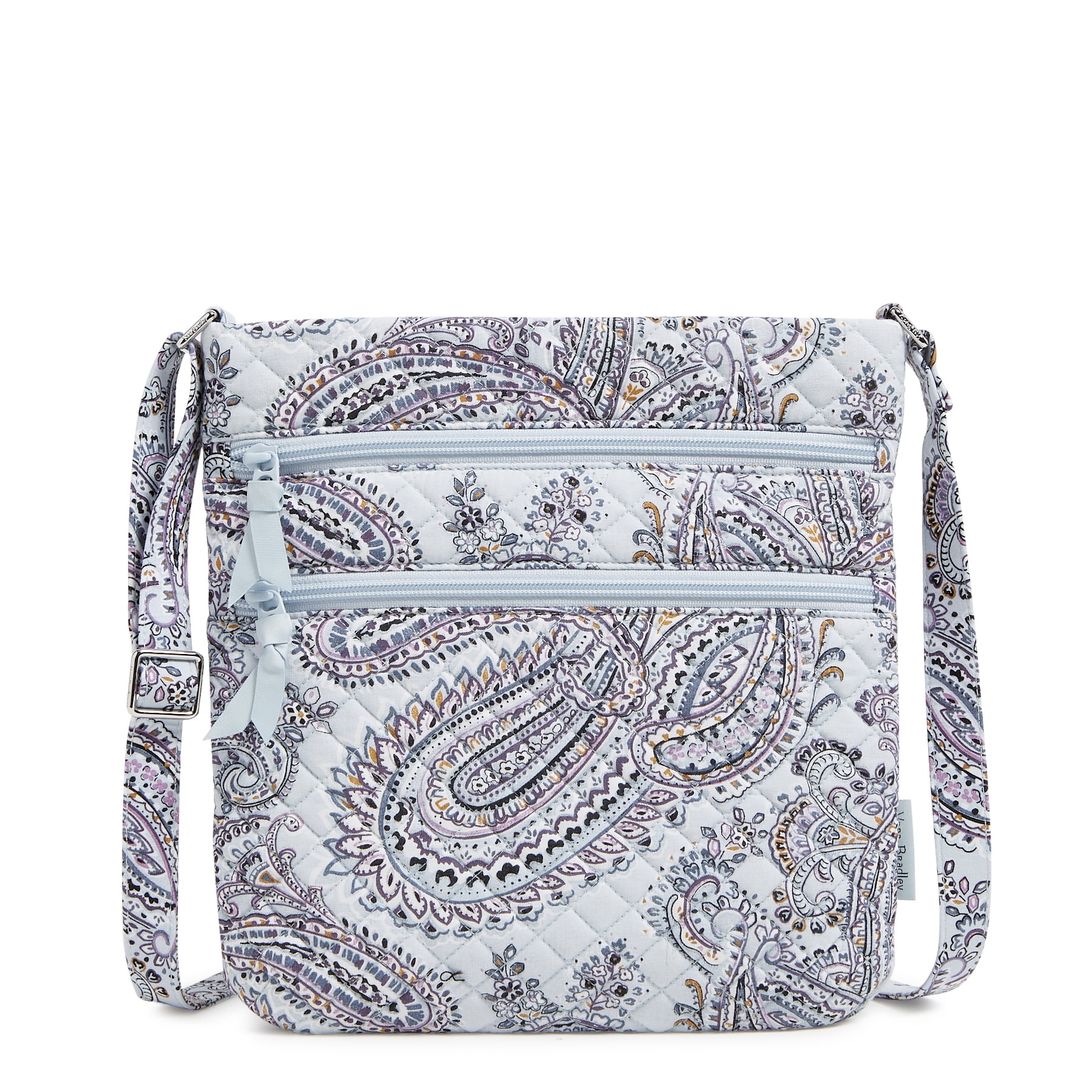 Vera Bradley Women's Cotton Triple Zip Hipster Crossbody Bag Soft Sky