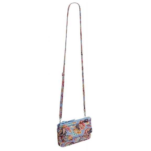 Vera Bradley Women's Cotton Wallet Crossbody Purse with RFID Protection in Provence Paisley