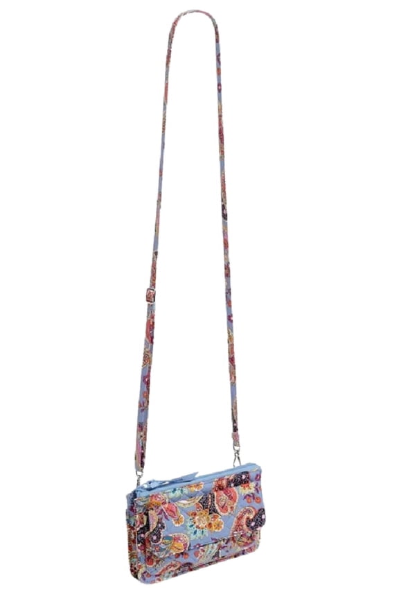 Women's Cotton Wallet Crossbody Purse with RFID Protection in Provence Paisley