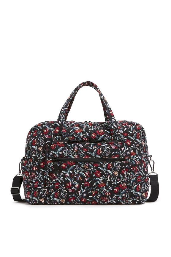 Women's Cotton Weekender Travel Bag Perennials Noir