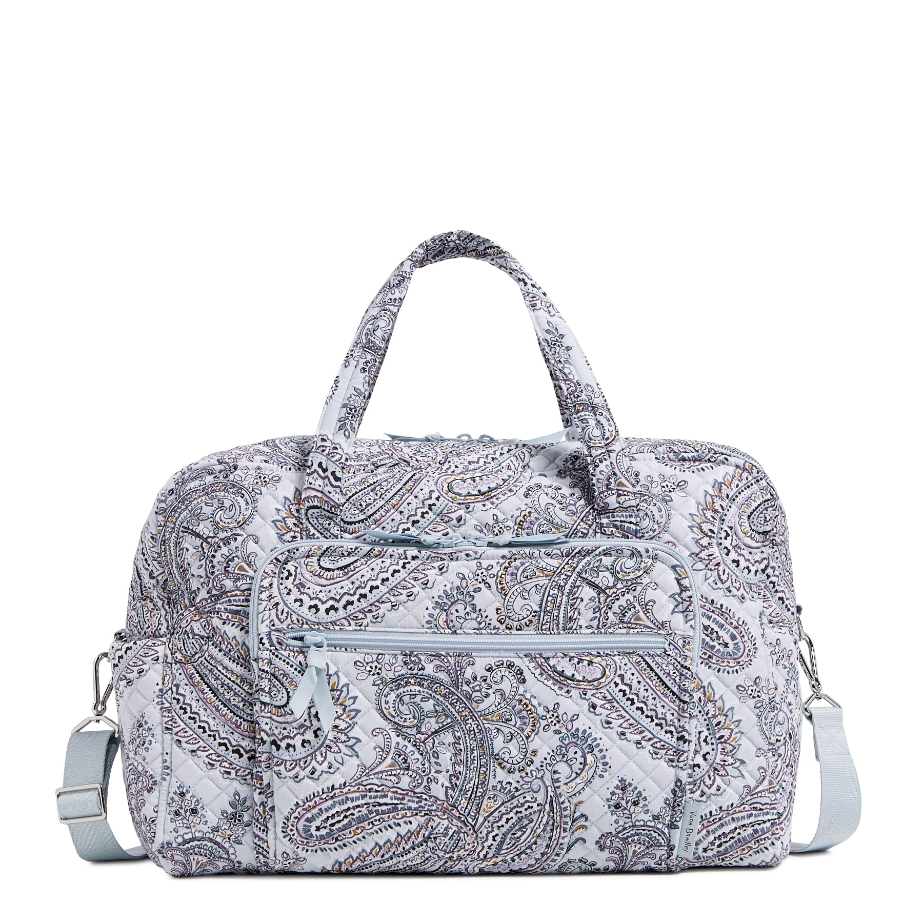 Vera Bradley Women's Cotton Weekender Travel Bag Soft Sky Paisley