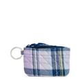 thumbnail image 1 of Vera Bradley Women's Cotton Zip ID Case Amethyst Plaid, 1 of 2