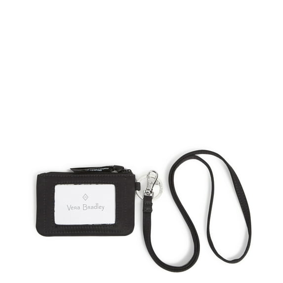 Vera Bradley Women's Cotton Zip ID Lanyard Black