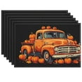thumbnail image 1 of Fall-featured Placemat Washable Flowers Illustrations Placemats Set Of 6 17.7x13 Inch - Pumpkins Fade-Resistant Placemat for Coffee Table Cafe Table Decoration, 1 of 5