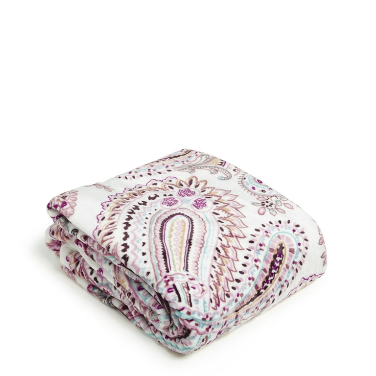 Vera Bradley Women's Fleece Plush Throw Blanket Sand Paisley