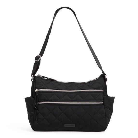 Vera Bradley Women's Performance Twill Triple Zip Shoulder Bag Black
