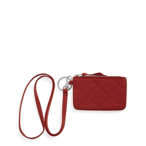 Vera Bradley Women's Performance Twill Zip ID Lanyard Cardinal Red