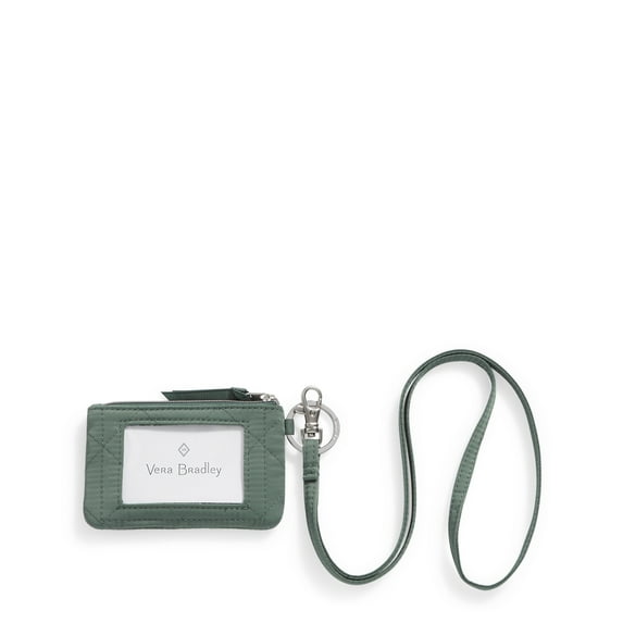 Vera Bradley Women's Performance Twill Zip ID Lanyard Olive Leaf