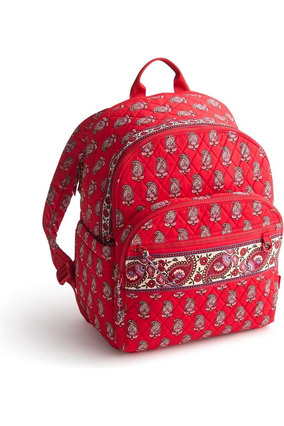 Women's Premium Cotton Bancroft Backpack, Flowering Paisley Goji Berry, One Size