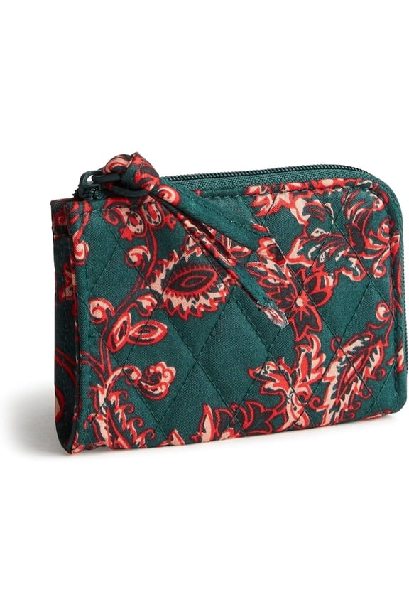Women's Premium Cotton Zip Card Pouch, Victorian Vines, One Size