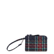 Vera Bradley Womens Recycled Cotton Clip & Zip Mini Pouch Tartan Plaid