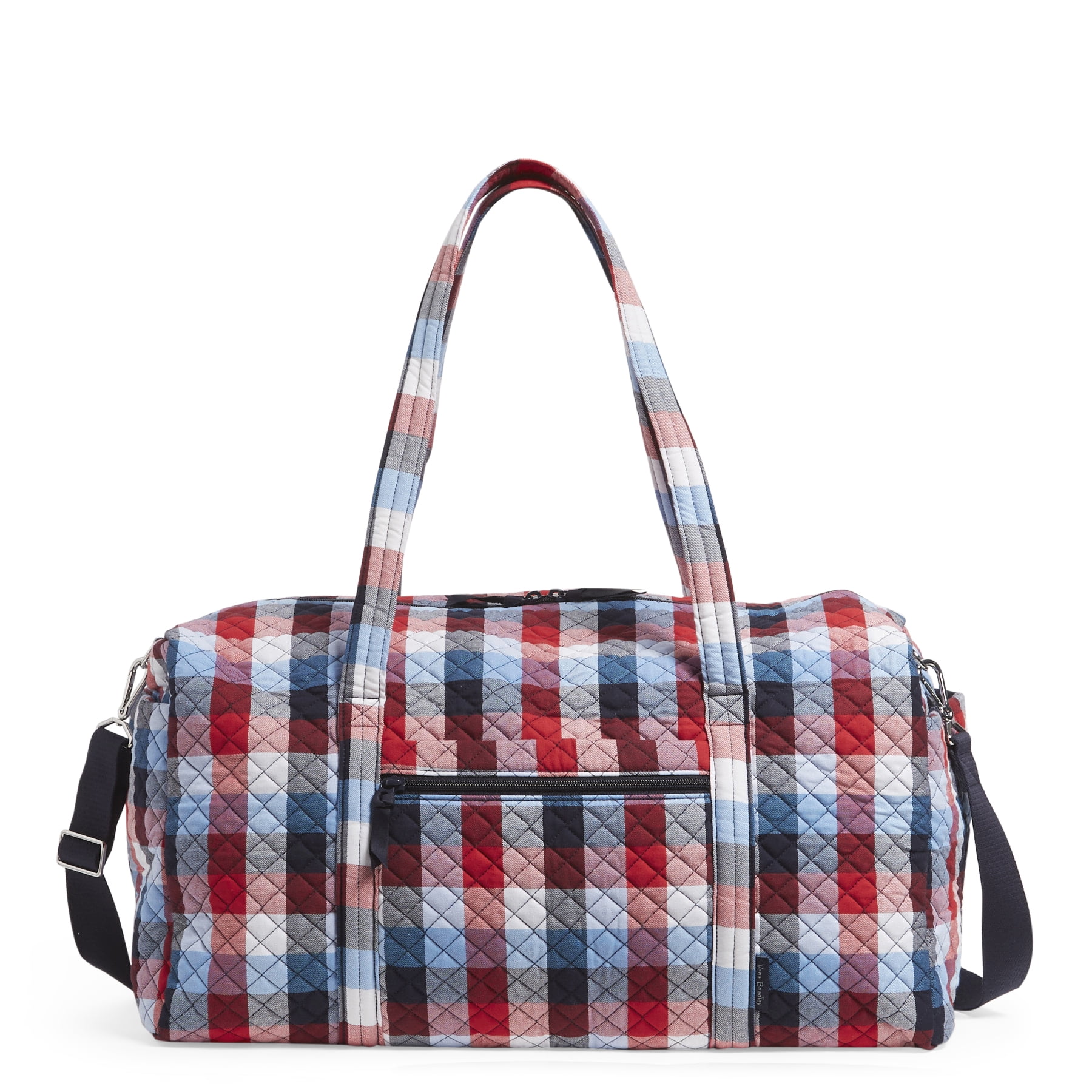 Vera Bradley Women's Recycled Cotton Large Travel Duffel Bag Patriotic Plaid