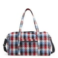 thumbnail image 1 of Vera Bradley Women's Recycled Cotton Large Travel Duffel Bag Patriotic Plaid, 1 of 7