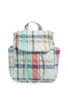 Women's Recycled Cotton Mini Backpack Pastel Plaid
