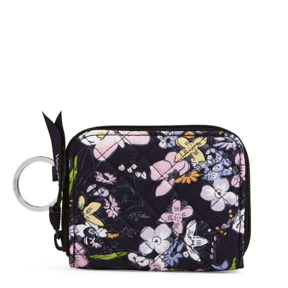 Vera Bradley Women's Recycled Cotton RFID Petite Zip-Around Wallet Bloom Boom Navy