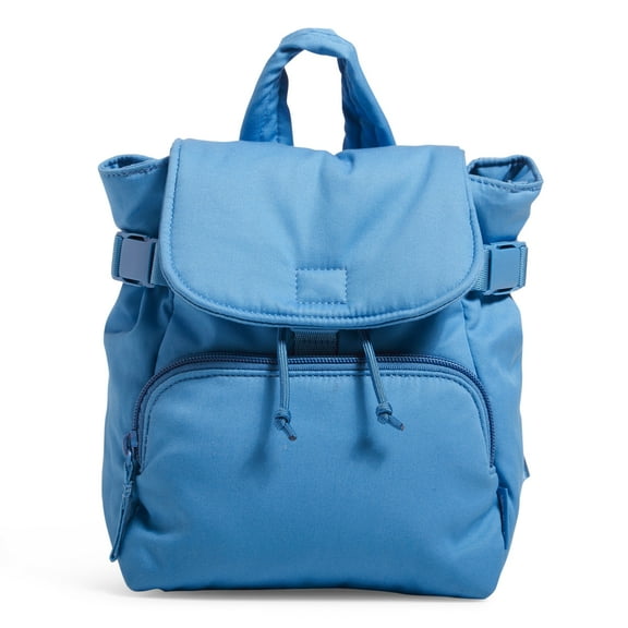 Vera Bradley Women's Recycled Cotton Utility Mini Backpack Blue Aster