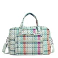 thumbnail image 1 of Vera Bradley Women's Recycled Cotton Weekender Travel Bag Pastel Plaid, 1 of 6