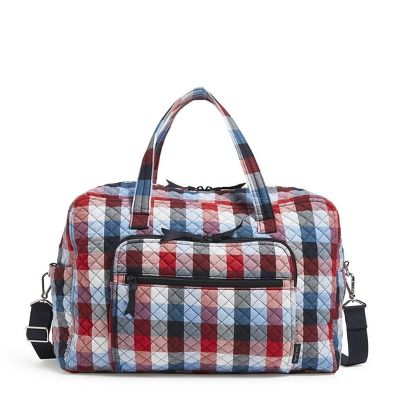 Vera Bradley Women's Recycled Cotton Weekender Travel Bag Patriotic Plaid