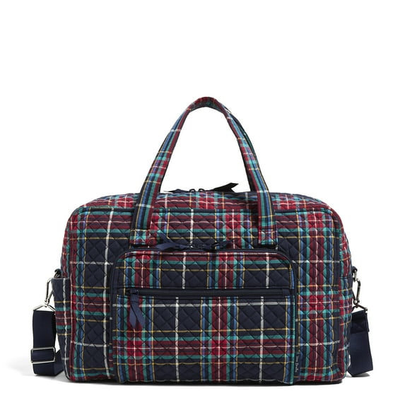 Vera Bradley Women's Recycled Cotton Weekender Travel Bag Tartan Plaid