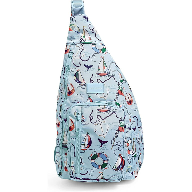 Vera Bradley Women's Recycled Lighten Up Reactive Sling Backpack Bookbag  One Size Really Regatta 