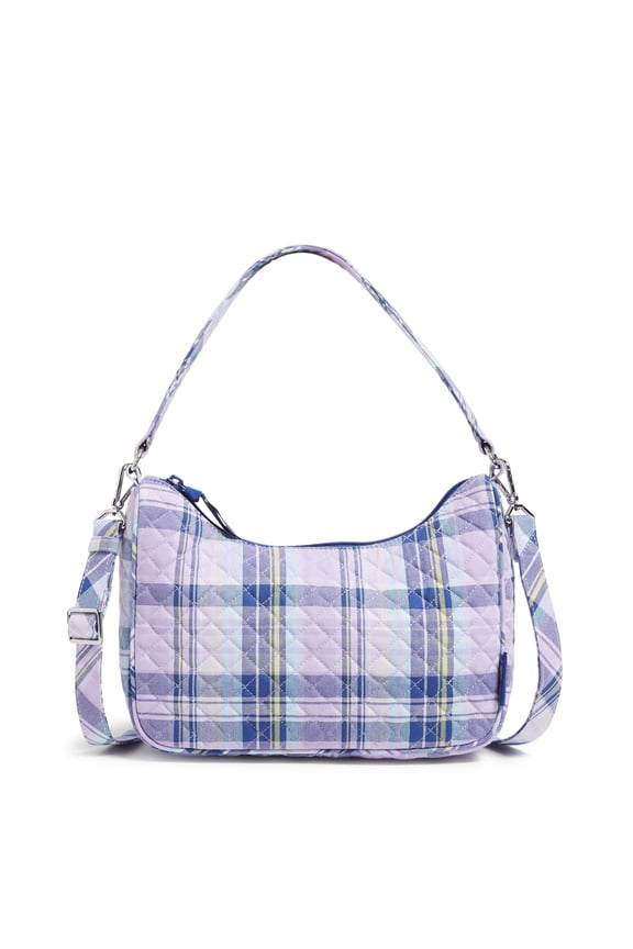 by Frannie Women's Cotton Crossbody Bag, Amethyst Plaid