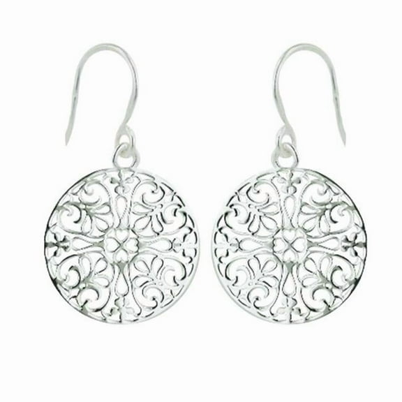 Vera & Co., Inc. Sterling Silver Earring Round Filigree Fish Wire