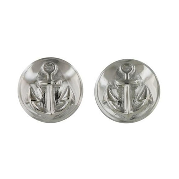 Vera & Co., Inc. Sterling Silver Plain Button Stud Anchor Intaglio