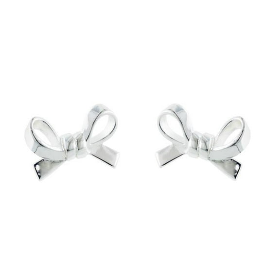 Vera & Co., Inc. Sterling Silver cute Bow Plain Stud Earring