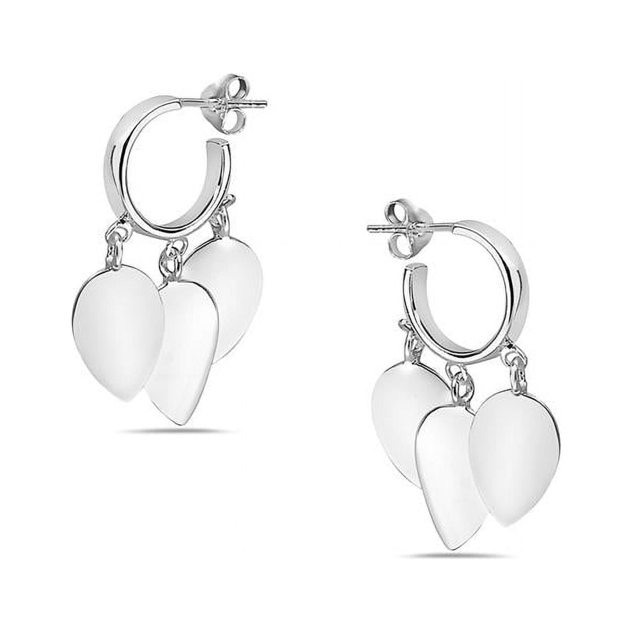 Vera & Co Sterling Silver Hoop Earring with Teardrops Dangle