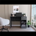 thumbnail image 1 of Vera Computer Desk with Top Open Shelf with 1-Drawer & 2-Storage Shelves, Smokey Oak, 1 of 1